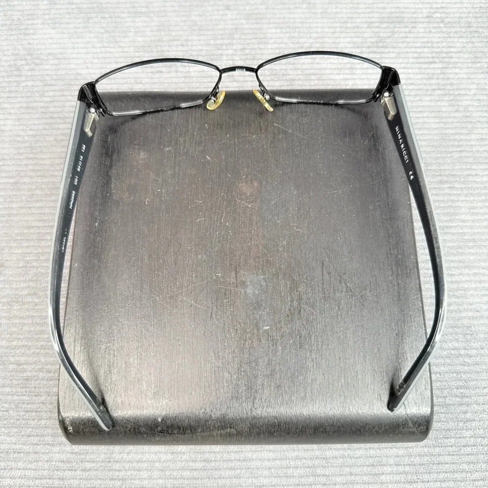 Nina Ricci NR2255 Black Oval Eyeglasses Metal Frames Womens Y2K